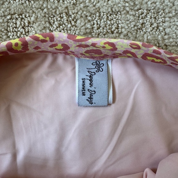 DIPPIN DAISY’S pink animal print high waisted cheeky swim bikini bottoms medium - Picture 2 of 4